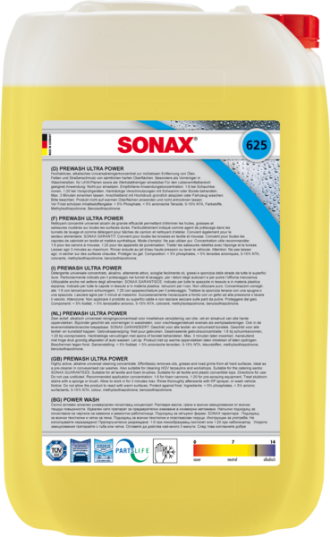 SONAX PreWash Ultra Power 25l, Esipesuaine