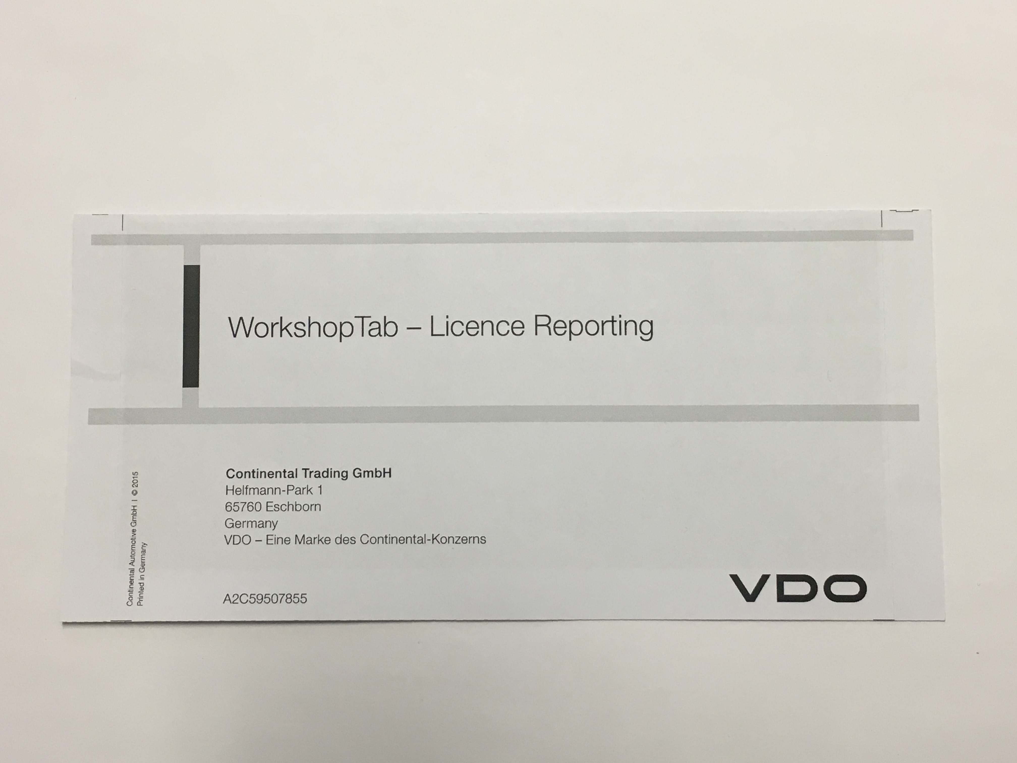 VDO WorkshopTab lisenssi korjaamo-ohjelmaan