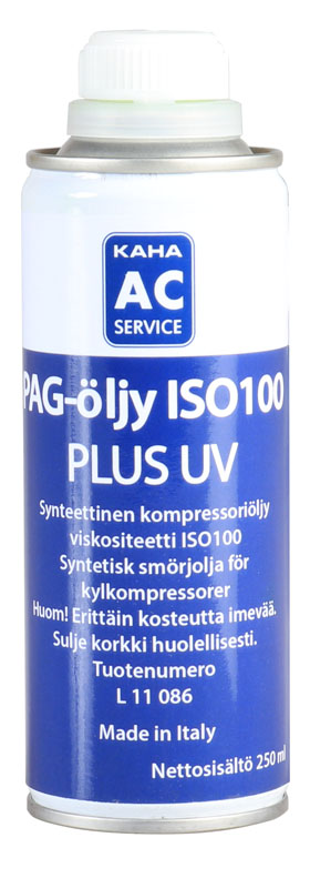 Kompressoriljy PAG ISO100 PLUS UV 250ml