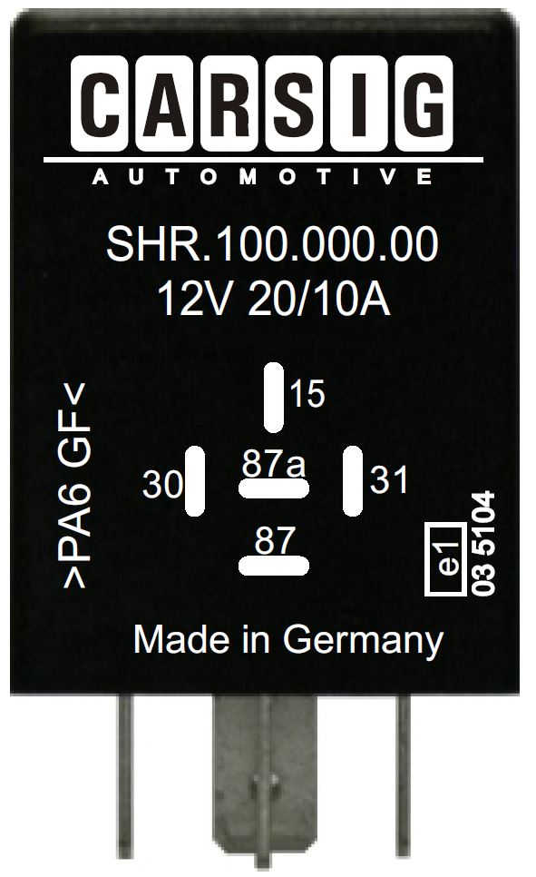SHR.100.000.153 Askelrele 12V 20/10A +ohjaus 15min aikakatk