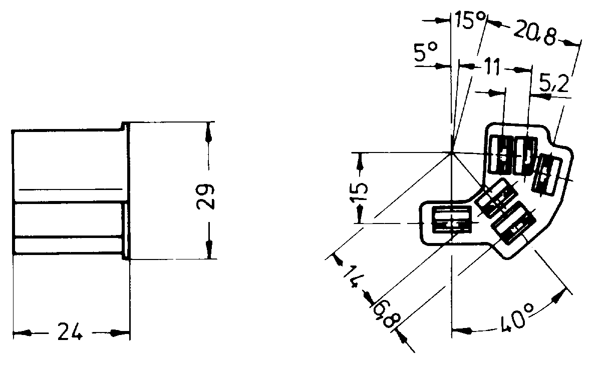 Keskuspistoke 6 x 6.3mm, virtalukolle