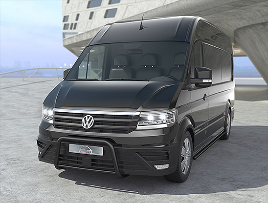 EU lisävalot. musta  60mm / 42mm poikkiputk. VW Crafter 17-