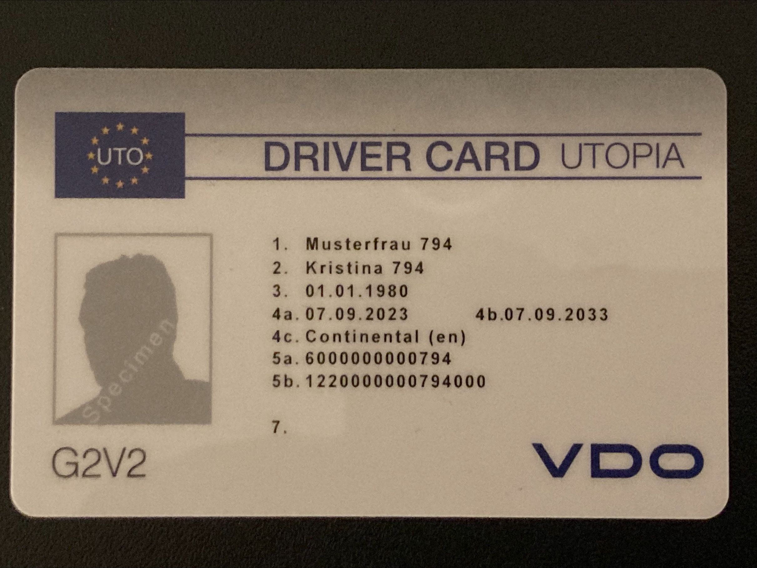 VDO DTCO Kuljettajakortti GEN2 versio 2 demokyttn