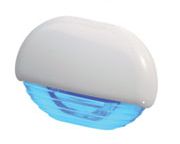 Askelmavalo 8-28V, sininen LED, 45x32, valkoinen kuori