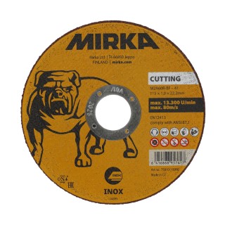 Mirka katkaisulaikka 115x1,0x22,2mm M2A60R-BF Inox