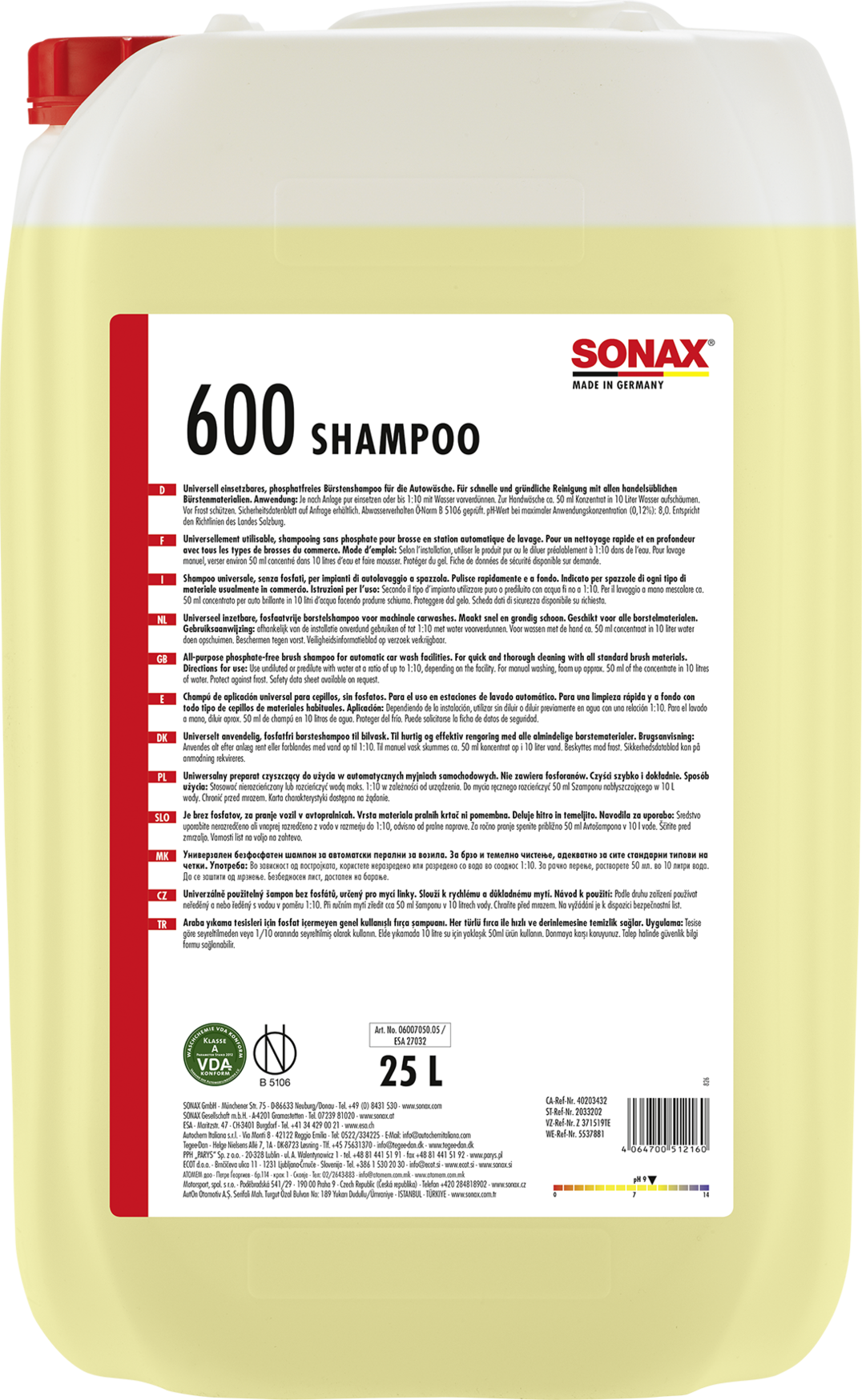 SONAX Carwash Shampoo 25 L