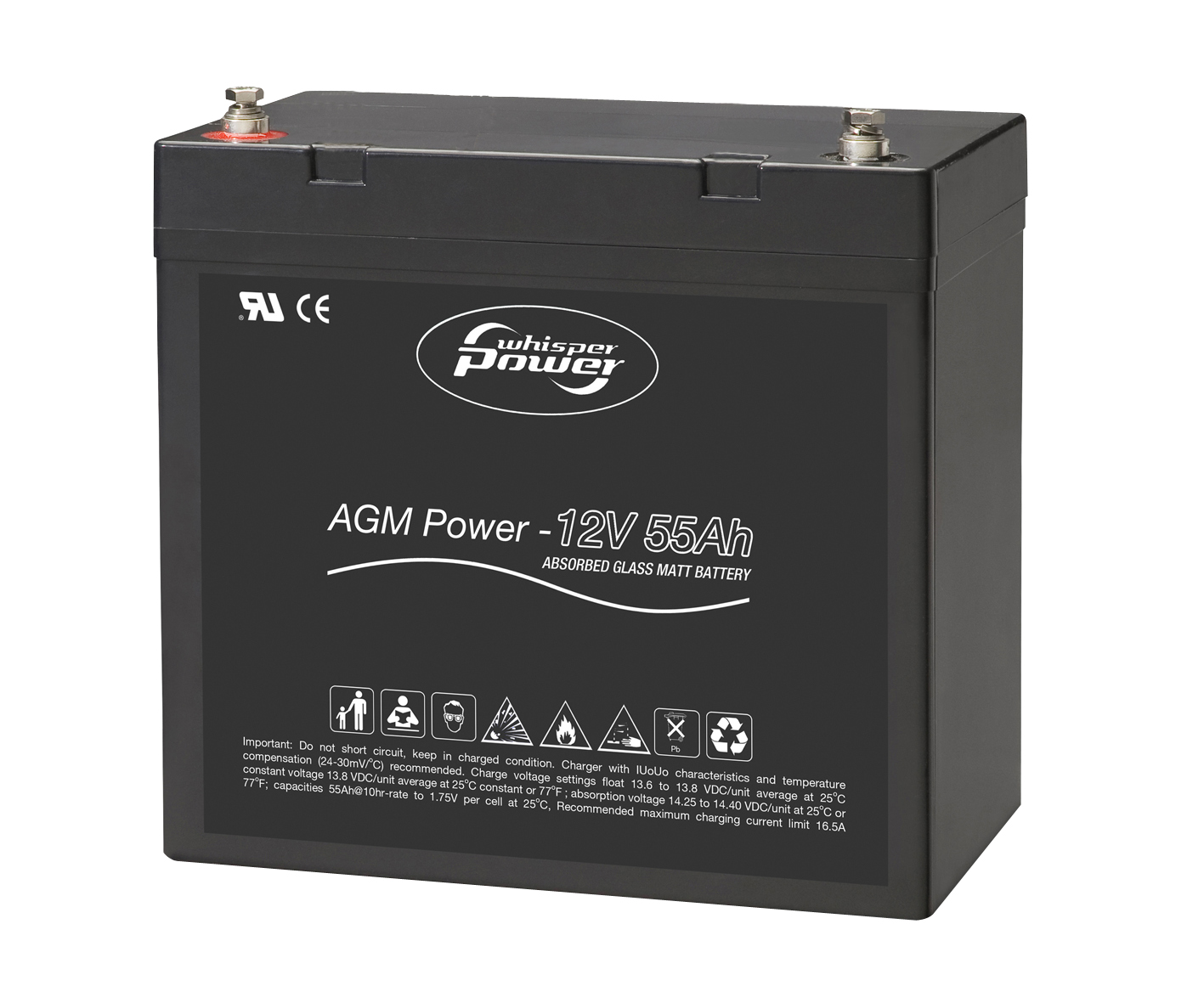 AGM-Power 12V 55Ah Absorbed Glass Matt