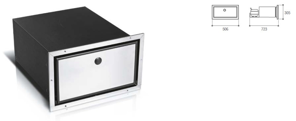 BRK35PX Stainless steel vetolaatikko jkaappi , push-tu