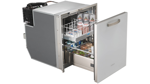 Pakast. 55L/V Drawer Inox Huurteeton  Musta Lasiovi