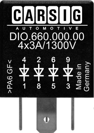DIO.660.000.00 Diodiryhm� 4x3A BY255 1300V omat liit�nn�t