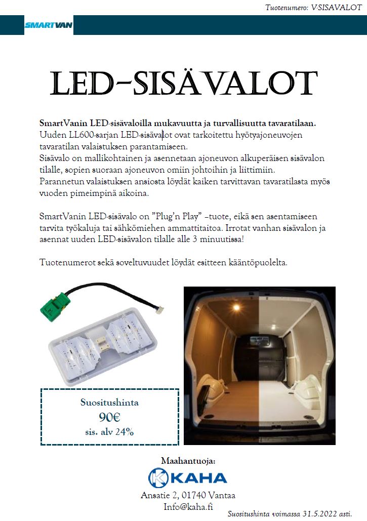 SmartVan A5 Flyer LED-sisvalot