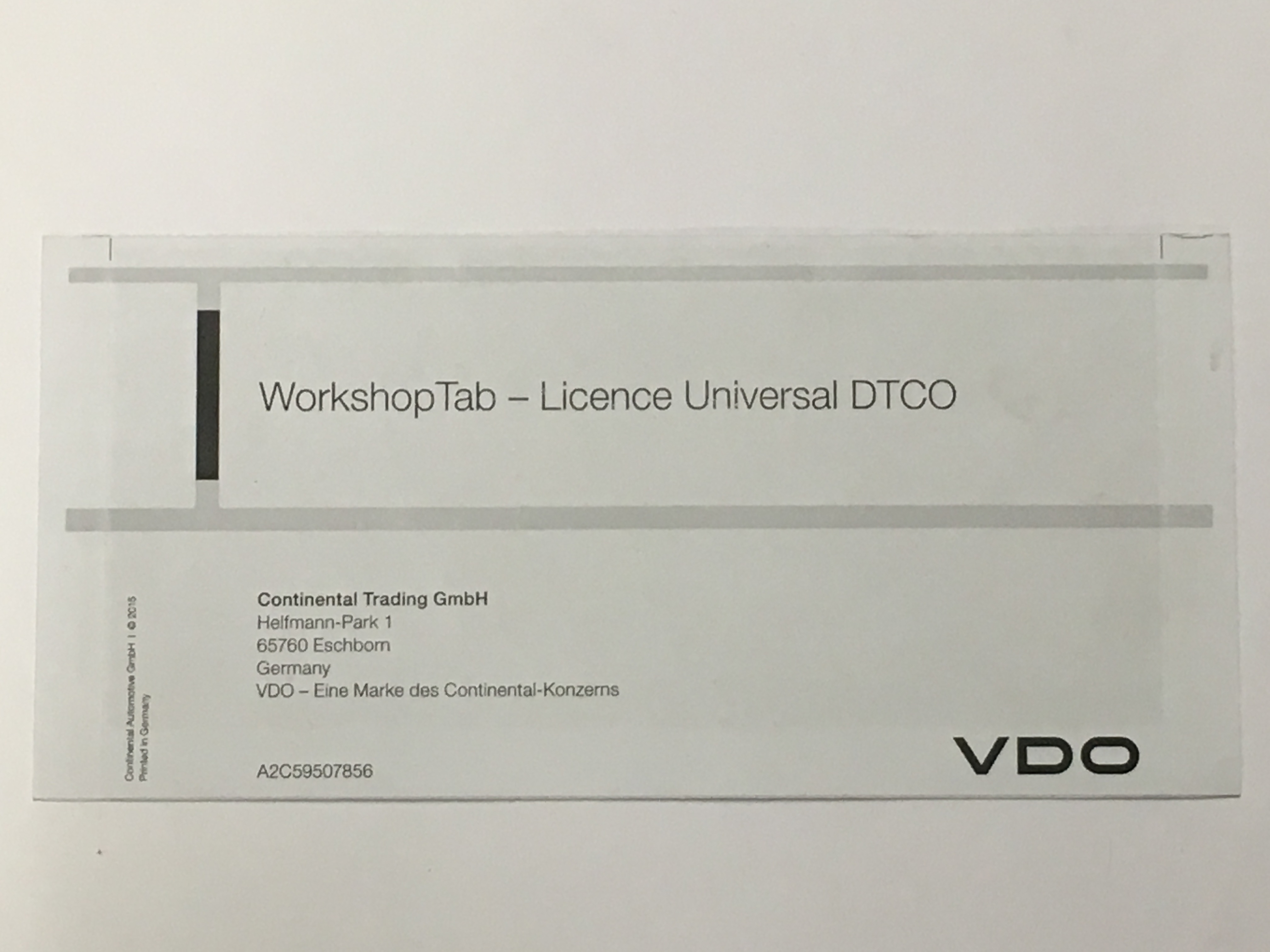 VDO WorkshopTab lisenssi Universal DTCO-ohjelmointiin