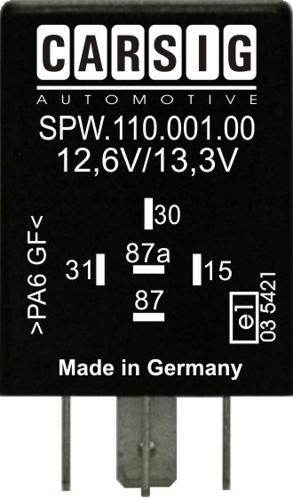 SPW.110.001.00 Kytkee 13,3V katkaisu 12,6V, 10sek viive