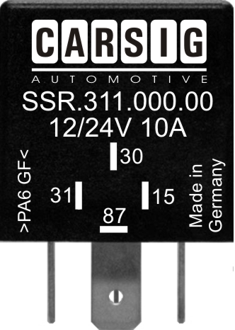 SSR.311.000.00 Puolijohderele 12/24V 10A, miinus-ohjaus