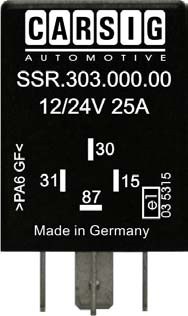 SSR.303.000.00 Puolijohderele 12/24V 25A, plus-ohjaus