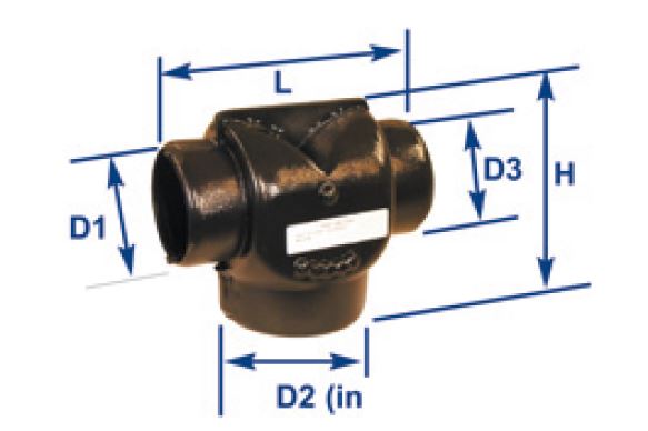 Haarakappale-T 125/125N/100 MM suoraan A/C lhtn