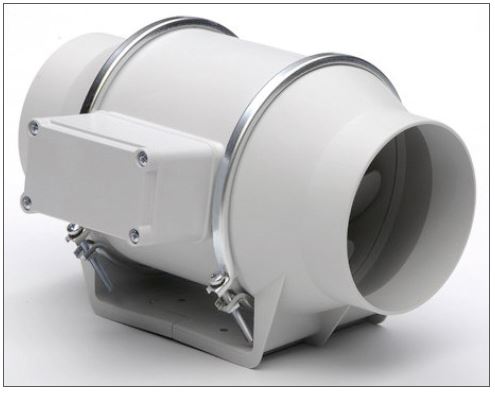 Puhallin, Inline 250m3/h, 230V, 18/24W, D100mm