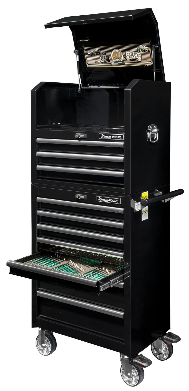 Ty�kaluvaunu & ty�kaluja 1/2 & 3/8  & 1/4. Musta 50v