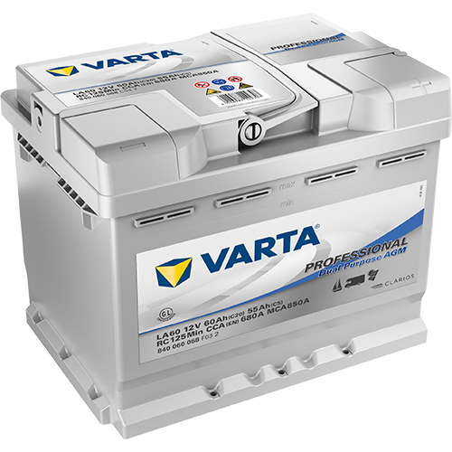 Vapaa-ajan akku Profes. Dual Purp. AGM LA60 60 Ah 680 A CCA