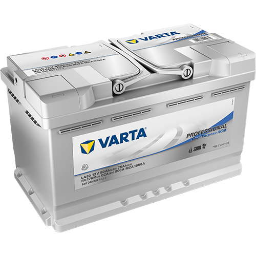 Vapaa-ajan akku Profes. Dual Purp. AGM LA80 80 Ah 800 A CCA