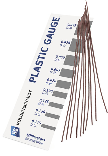 Laakerivlyksen mittanauha Plastic Gauge